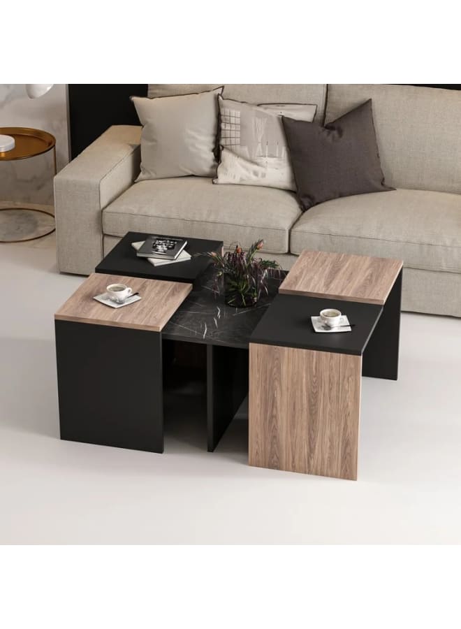 Retro RA-T19 Coffee Table 60x42x60cm - Black x Beige - Image 1