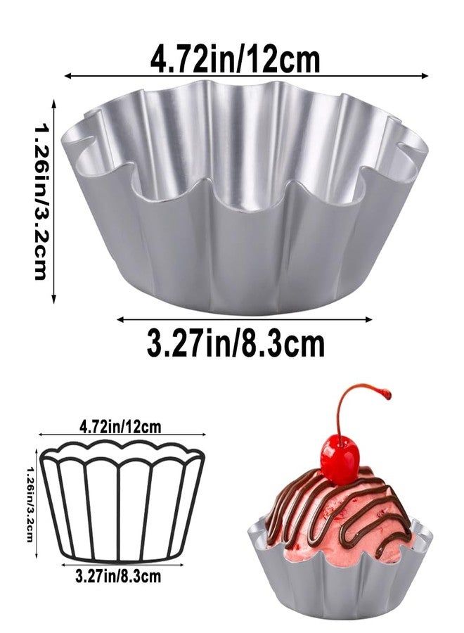 Velicber 8 Pcs Egg Tart Molds, 4.72 Inch Aluminum Mini Tart Pans, Nonstick & Reusable Fluted Baking Mold for Cupcakes, Muffin, Cake, Pies, Quiche, Cheesecakes - Image 2
