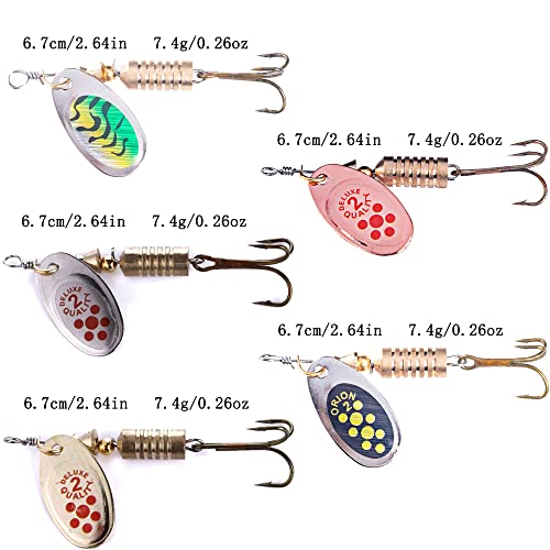 LURESMEOW Trout Lures Spinner Baits Fishing Lures Kit for Bass Trout Spinners Lure with Tackle Box Spinnerbait for Freshwater Saltwater,10pcs - Image 5
