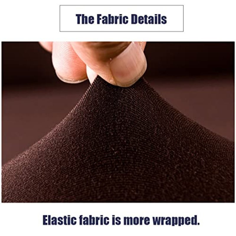 Super Soft Sofa Cover, 1/2/3/4 Seater Full Cover Sofa Protective Cover, All Seasons, with Non-slip Foam Stick 3 Seater, Brown - Image 3