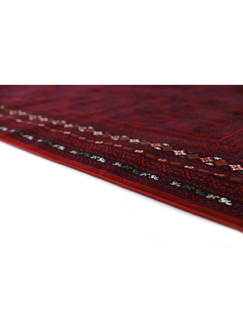 سجادتي باكج ثلاث مدّات سدو مع كرسيين باللون البيج،  للاستخدام الخارجي والرحلات البرية.  تضيف لمسة دفء وأناقة لأي جلسة خارجية سواء في البر أو التخييم أو الرحلات العائلية. يباللون الأحمر مقاس  80 × 150 سم - Image 4