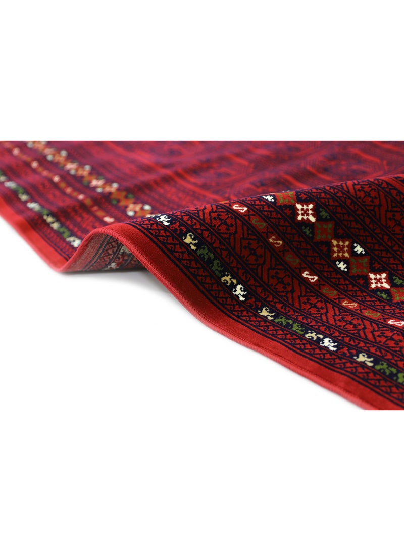 سجادتي باكج ثلاث مدّات سدو مع كرسيين باللون البيج،  للاستخدام الخارجي والرحلات البرية.  تضيف لمسة دفء وأناقة لأي جلسة خارجية سواء في البر أو التخييم أو الرحلات العائلية. يباللون الأحمر مقاس  80 × 150 سم - Image 5