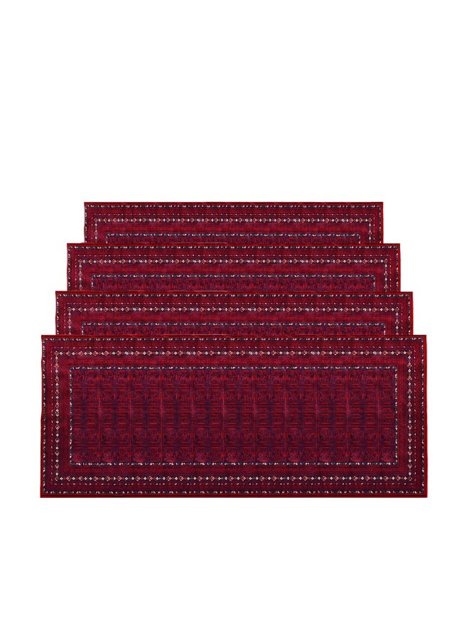 سجادتي باكج ثلاث مدّات سدو مع كرسيين باللون البيج،  للاستخدام الخارجي والرحلات البرية.  تضيف لمسة دفء وأناقة لأي جلسة خارجية سواء في البر أو التخييم أو الرحلات العائلية. يباللون الأحمر مقاس  80 × 150 سم - Image 2