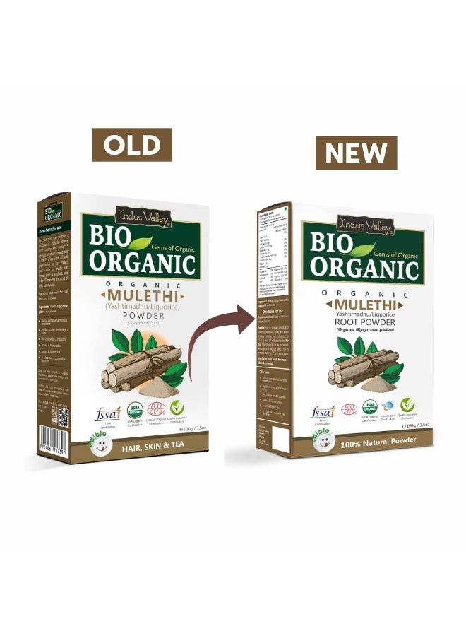 INDUS VALLEY 100% Natural Pure Mulethi Powder Yashtimadhu Licorice Glycyrrhiza Glabra for Glowing Skin Face Pack Tan Removal Hair Fall Control (100g) - Image 2