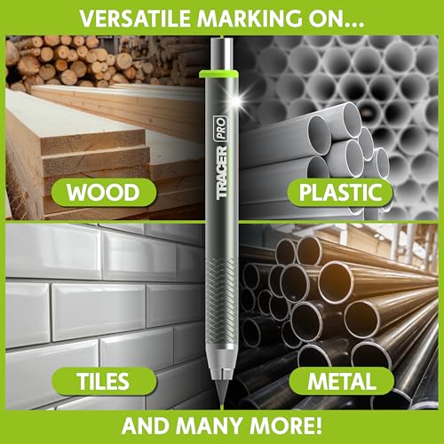 Tracer Pro Series Tough Metal Construction Pencil with 6 x Replacement Lead Pack and Site Holsters. All-in-one Aluminium Construction Marking Kit - Image 4