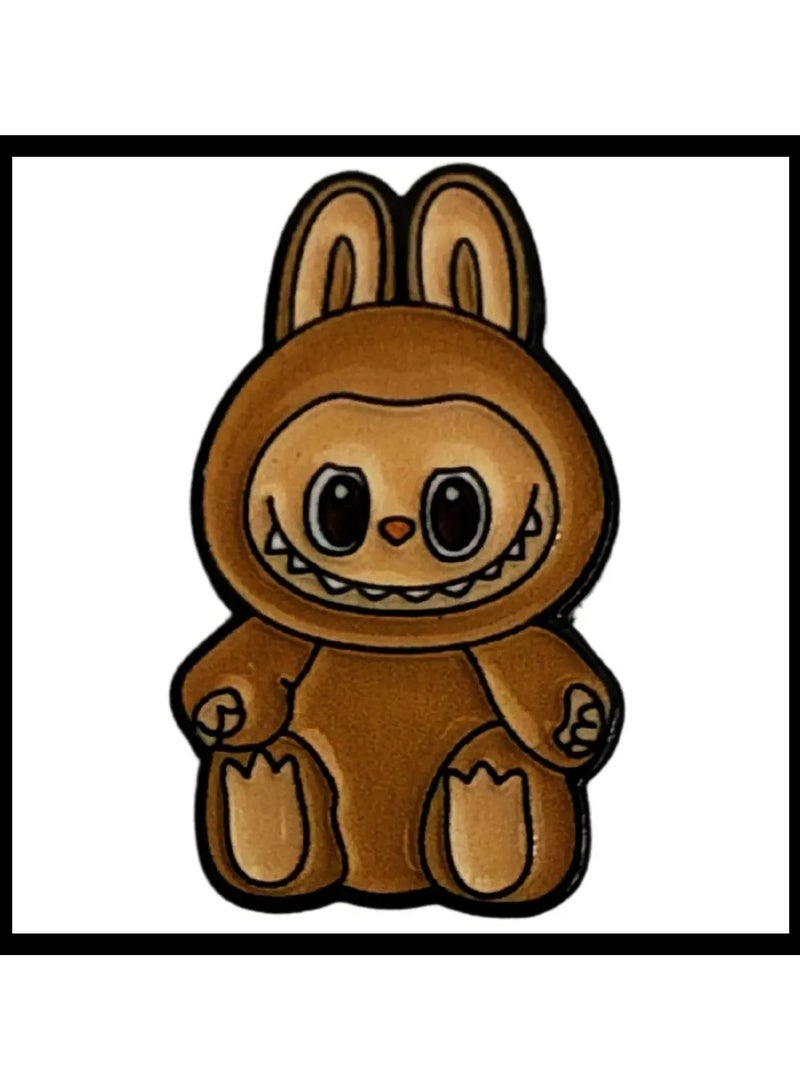 LABUBU شخصيات لابوبو تصميم ملصق معدني 2D 2 قطع