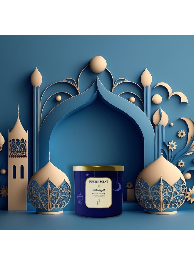 PURELY SCENT Baklawa & Honey Scented Candle – Arabian Midnight, Long-Lasting 92-Hour Burn, 3-Wick Luxury Jar - Image 4