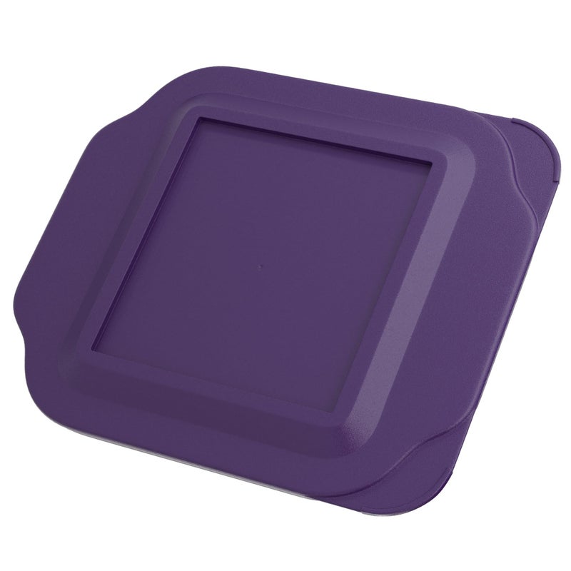 MRX Solutions Replacement Lid fits Pyrex 2-Quart 8" x 8" Glass Baking Dish #222, Compatible with Lid #222-PC, Food Storage Container Cover with Flush Tab Handles (Purple) - Image 1