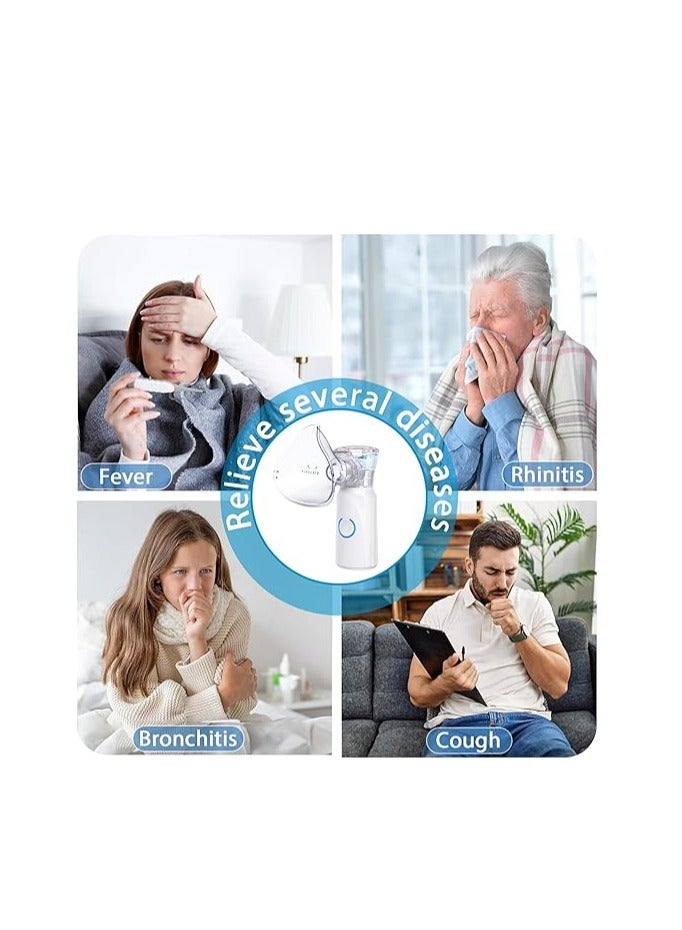 refun Portable Nebulizer for Adults and Kids, Handheld Mesh Nebulizer Machine for Adults and Kids with 2 Masks & Mouthpiece, AA Batteries Nebulizer for Travel Home Use, Hailie Sensor - Image 3