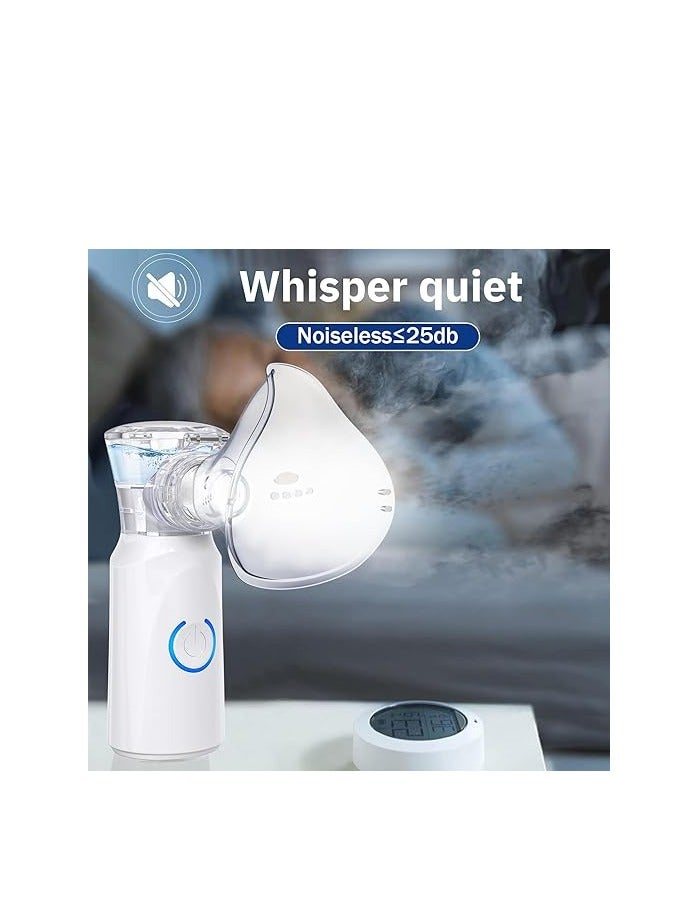 refun Portable Nebulizer for Adults and Kids, Handheld Mesh Nebulizer Machine for Adults and Kids with 2 Masks & Mouthpiece, AA Batteries Nebulizer for Travel Home Use, Hailie Sensor - Image 5