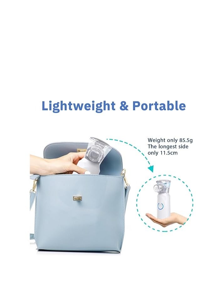 refun Portable Nebulizer for Adults and Kids, Handheld Mesh Nebulizer Machine for Adults and Kids with 2 Masks & Mouthpiece, AA Batteries Nebulizer for Travel Home Use, Hailie Sensor - Image 4