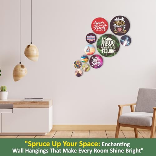 Rousrie Wooden Wall Hanging For Home Décor, Living Room, Bedroom, Office, Motivational Art Patterns, Pack of 11 (Motivational quotes 1) - Image 3