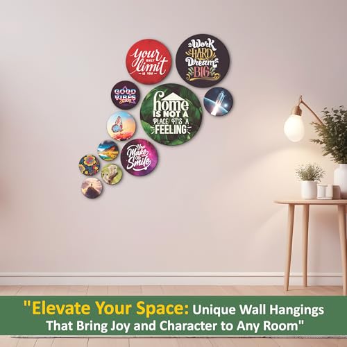 Rousrie Wooden Wall Hanging For Home Décor, Living Room, Bedroom, Office, Motivational Art Patterns, Pack of 11 (Motivational quotes 1) - Image 2