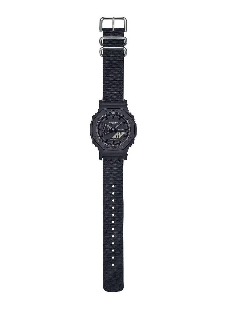 G-SHOCK Analog Digital Utility Black Series Cordura Eco Fabric Wrist Watch For Men's Watch GA-2100BCE-1A  - Image 2