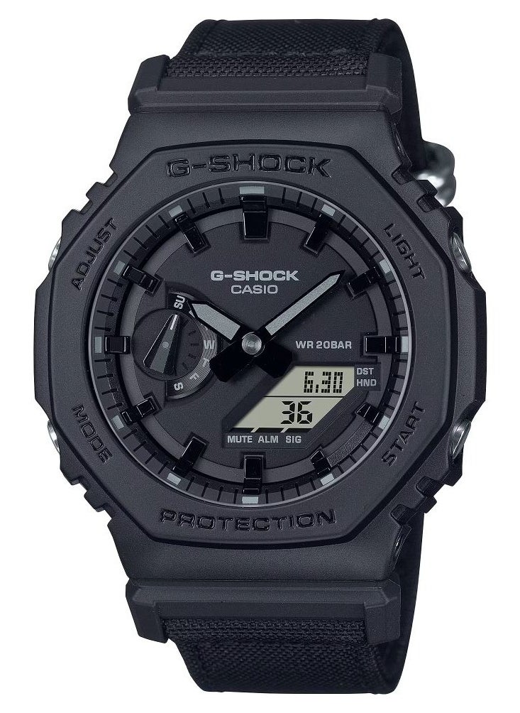G-SHOCK Analog Digital Utility Black Series Cordura Eco Fabric Wrist Watch For Men's Watch GA-2100BCE-1A  - Image 1