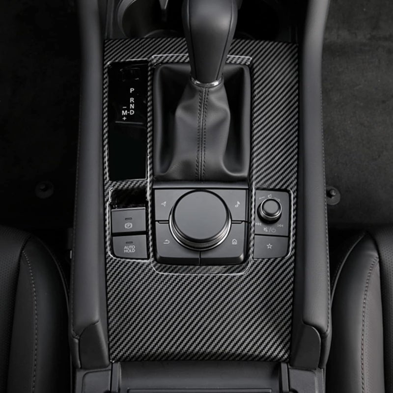Compatible with Mazda 3 Accessories 2025 2024 2023 2022 202 2020 Car Center Console Cover Gear Panel Gear Shift Knob Cover Trim -Carbon Fiber Style - Image 2