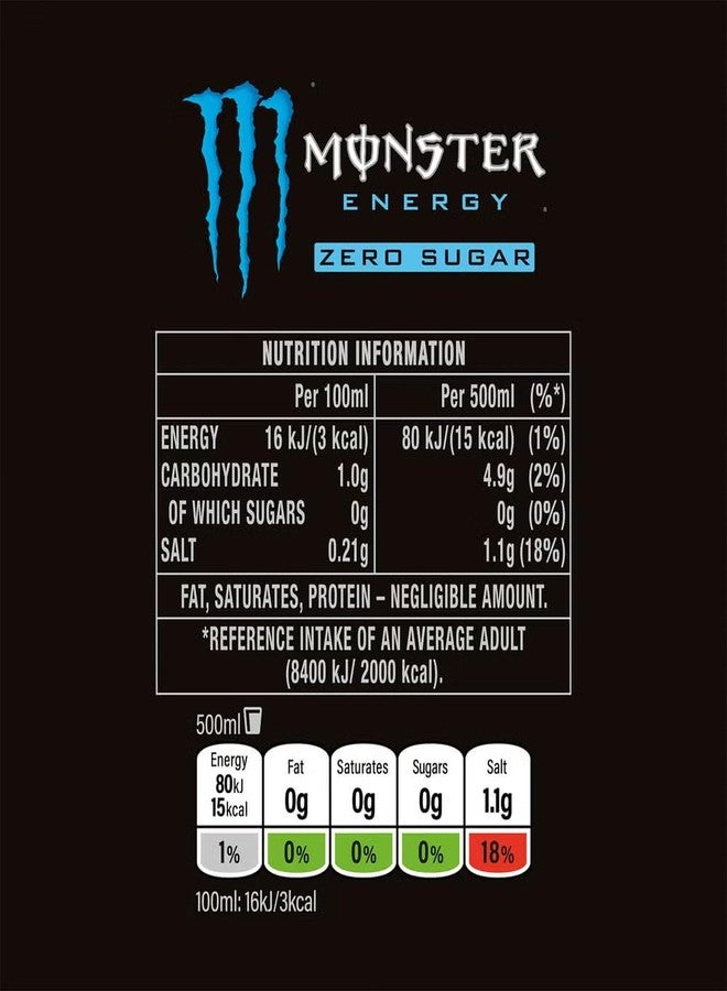 SFU E Com Monster Energy Absolutely Zero | Zero Sugar | Imported Energy Drink 500ml - Image 5