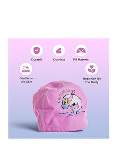 ENDLESS  Comfortable PU Swimming Cap with Cartoon Design | Elastic Waterproof Swimming Cap for Long and Short Hair with Thicker Edge | Kid's Size | Material : PU  - Image 2