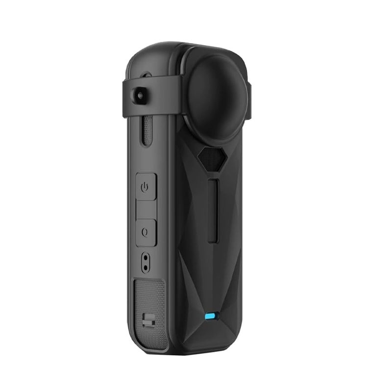 Action Pro غطاء واقي من السيليكون + غطاء عدسة متوافق مع كاميرا إنستا-360 X5 أكشن (أسود) - Image 3