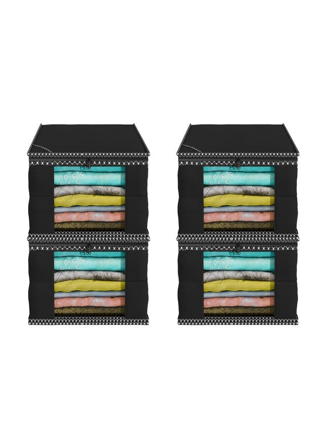 Shaping Fabric Garment Cover Non-Woven 90 GSM with Transparent Window & Double Metal Zipper - Pack of 4 | Dustproof Clothes Storage Bag for Sarees, Suits, Jackets, Shirts SCXLRL1582493517524148523761 - Image 1