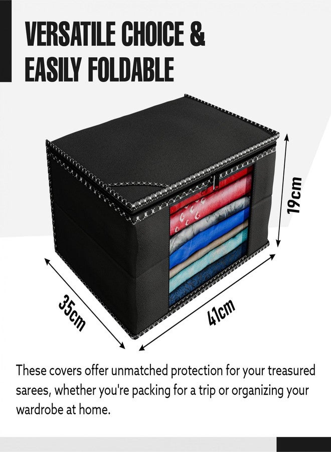 Shaping Fabric Garment Cover Non-Woven 90 GSM with Transparent Window & Double Metal Zipper - Pack of 4 | Dustproof Clothes Storage Bag for Sarees, Suits, Jackets, Shirts SCXLRL1582493517524148523761 - Image 2