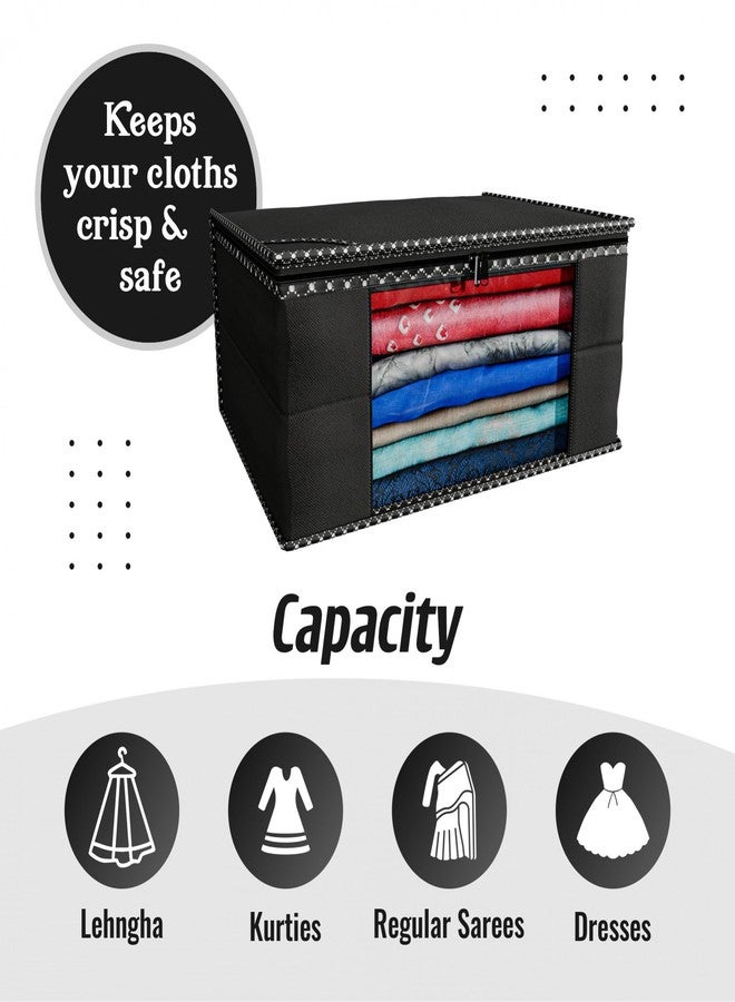 Shaping Fabric Garment Cover Non-Woven 90 GSM with Transparent Window & Double Metal Zipper - Pack of 4 | Dustproof Clothes Storage Bag for Sarees, Suits, Jackets, Shirts SCXLRL1582493517524148523761 - Image 4