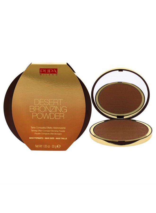 PUPA Milano Desert Bronzing Powder - Add Warmth, Sculpt And Contour - Deep Color For Natural Radiance And Glow - Silky Soft Bronzer Formula - Pressed Compact Face Makeup - 002 Honey Gold - 1.05 Oz - Image 1