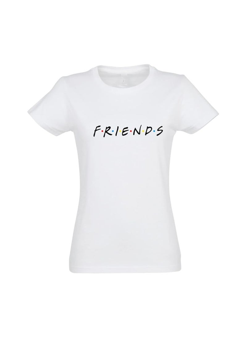Women's Cotton Round Neck T-Shirt | 'FRIENDS' TV Show Logo Printed | Breathable Fabric | Casual Short Sleeve Tee For Girls & Fans - Image 1