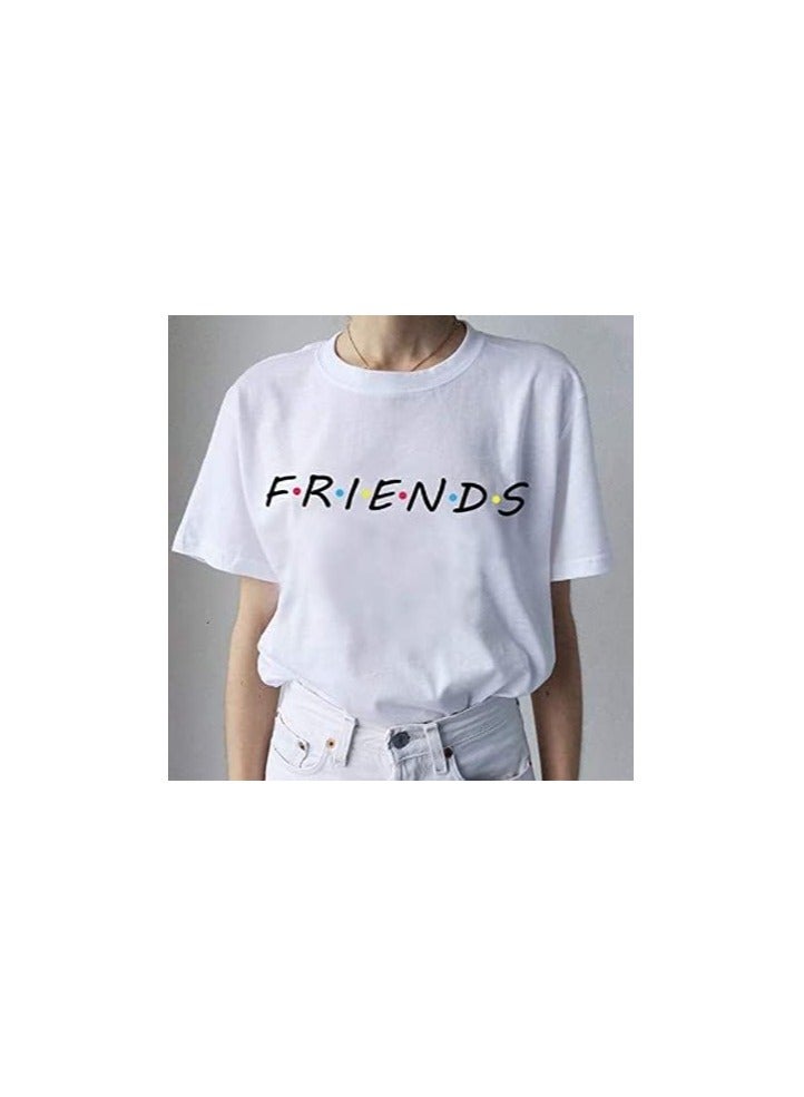 Women's Cotton Round Neck T-Shirt | 'FRIENDS' TV Show Logo Printed | Breathable Fabric | Casual Short Sleeve Tee For Girls & Fans - Image 2