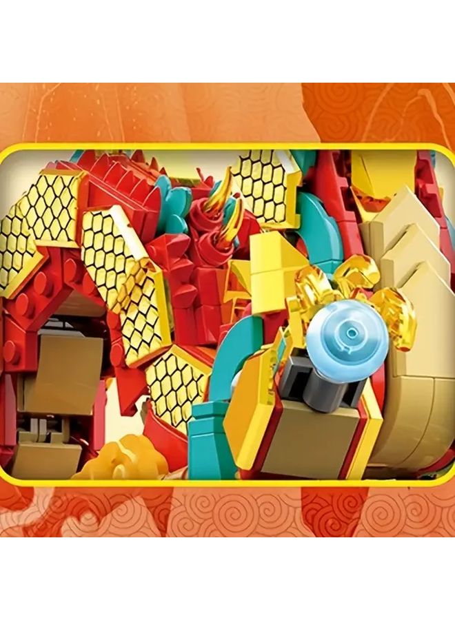 مكعبات التنين الذهبي 1000 قطعة طقم بانوراما دي آي واي من البلاستيك إيه بي إس الملون فكرة هدية احتفالية - Image 2