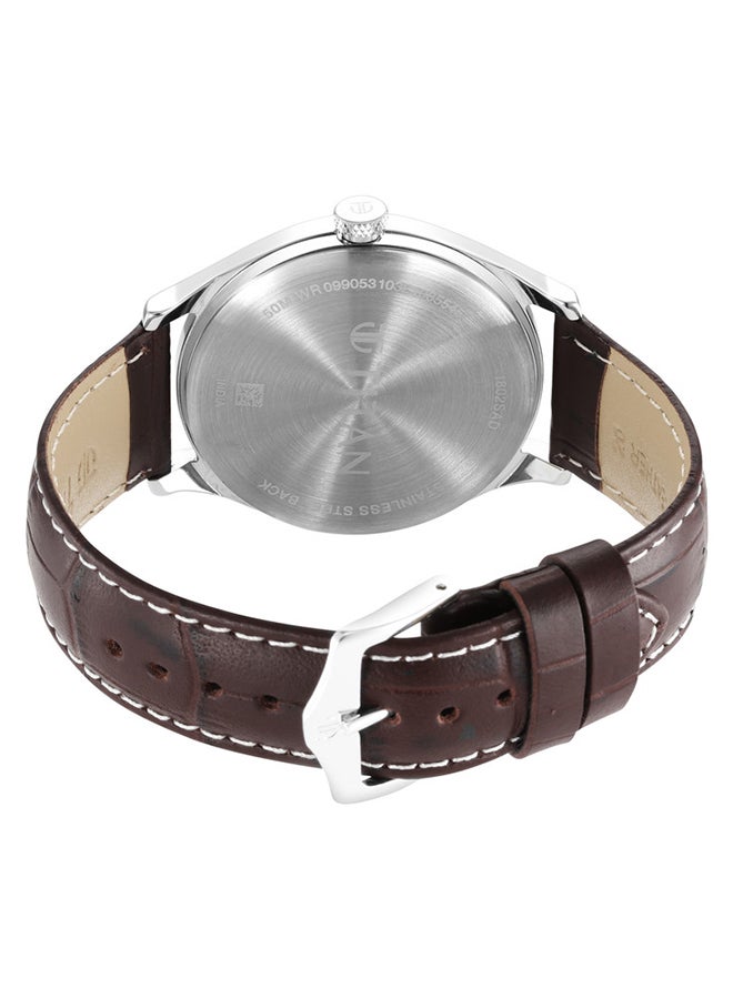 تيتان ساعة يد جلدية تناظرية - Image 5