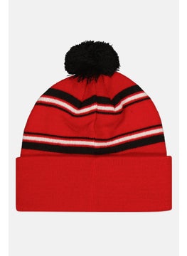 NBA Kids Boy Jacquard Cuff Pom Bonnet, Red  - Image 2
