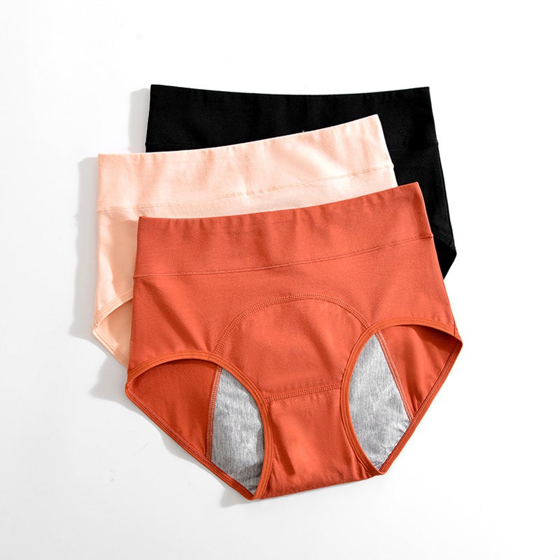 High-Waist Cotton Period Panties Leakproof Black - Image 3