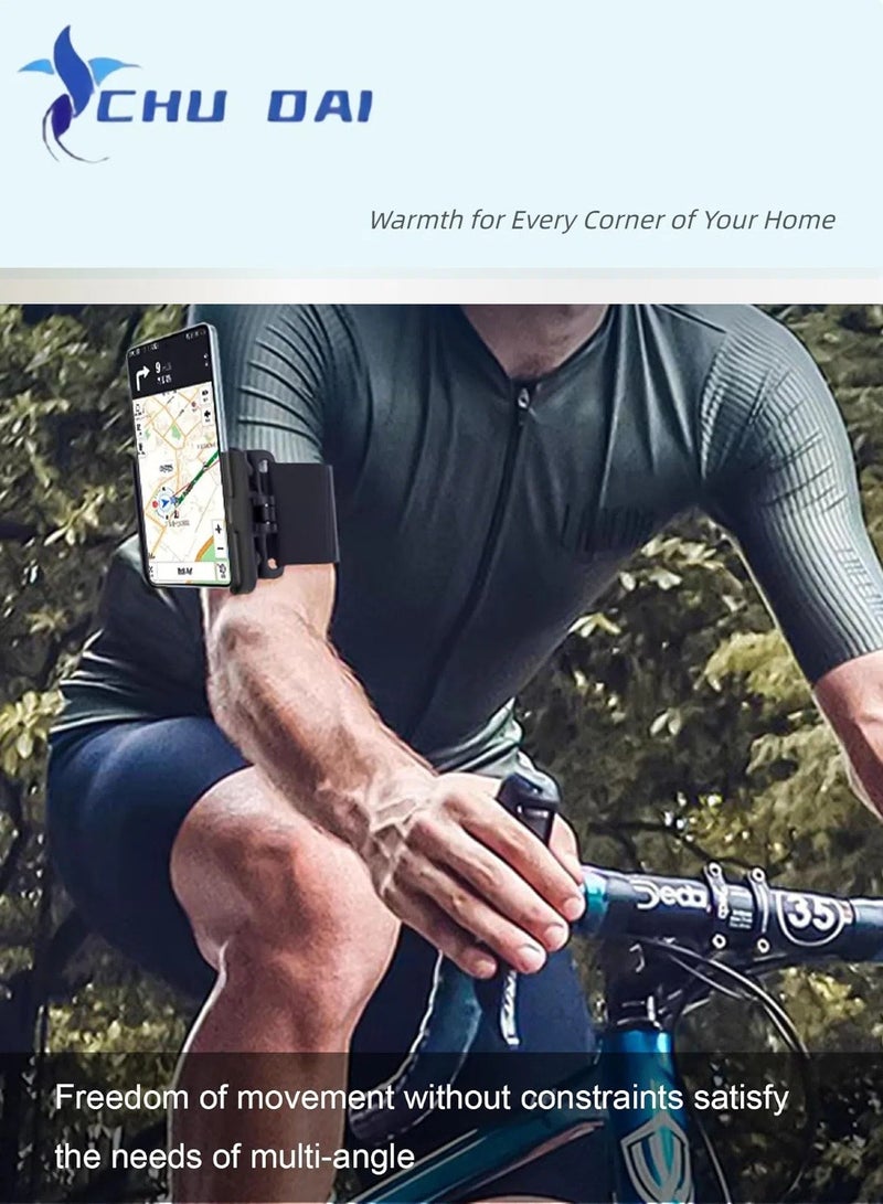 CHU DAI Wristband Phone Holder, 360° Rotation & Detachable Sports Armband Cell Phone Holder, Hands-Free Phone Accessories Holder for Selfies Videos Live Broadcast Hiking Biking Walking - Image 4
