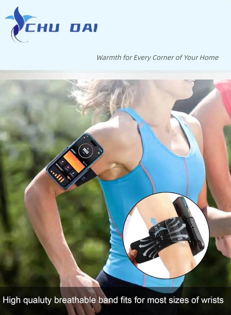 CHU DAI Wristband Phone Holder, 360° Rotation & Detachable Sports Armband Cell Phone Holder, Hands-Free Phone Accessories Holder for Selfies Videos Live Broadcast Hiking Biking Walking - Image 5