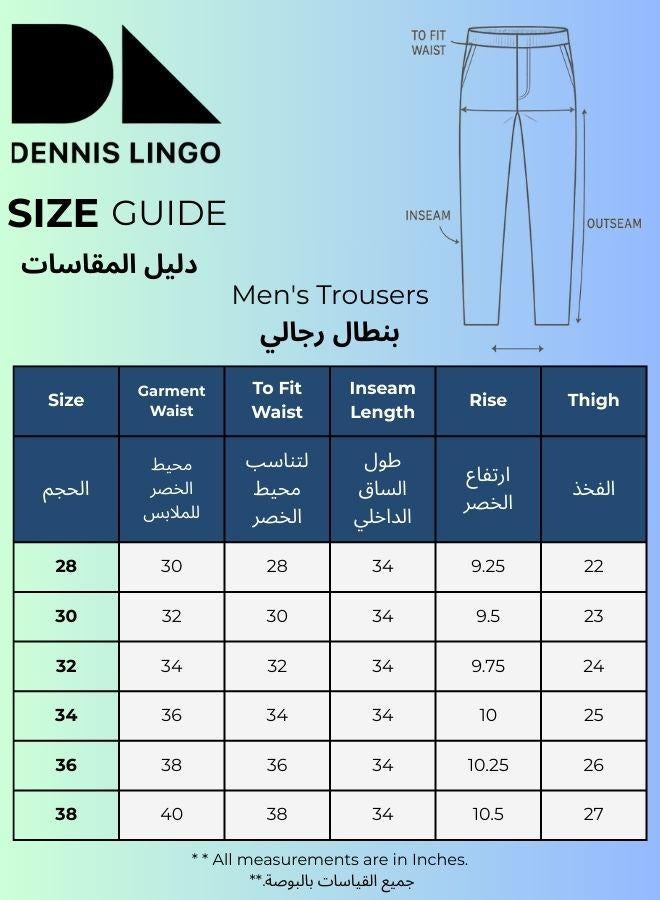 Dennis Lingo Men's White Cotton Blend Striped Full Length Casual Straight Trouser - Image 4