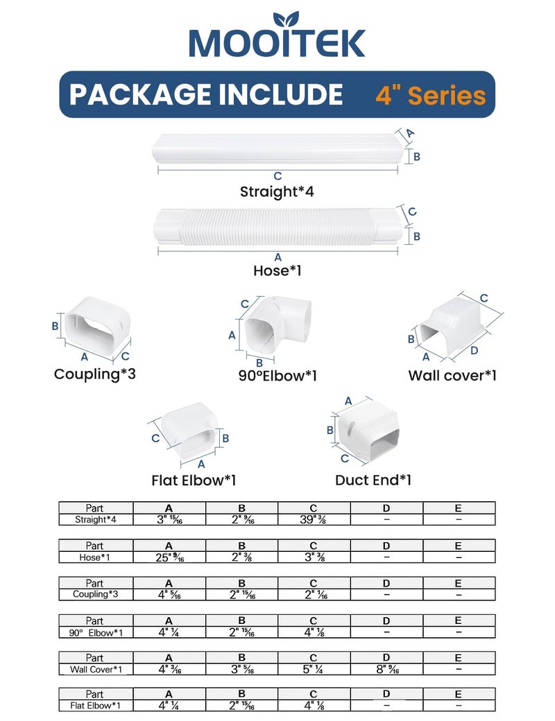MOOITEK 4" 10Ft Mini Split PVC Line Set Cover Kit Decorative PVC Line Set Cover Kit for Central AC & Heat Pumps Systems Tubing Cover(10Ft,Grey) - Image 2