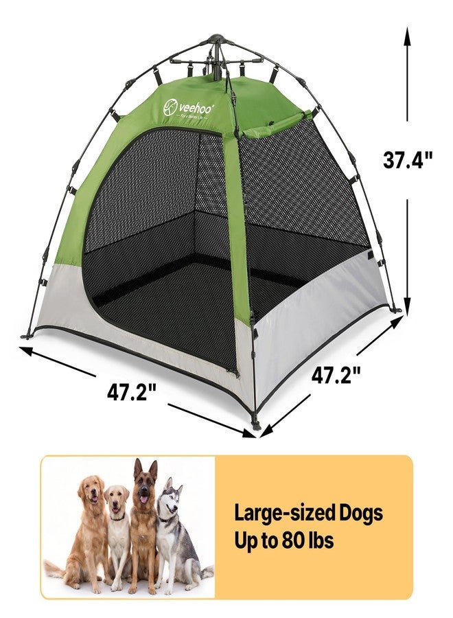 Veehoo Pop Up Dog Tent House for Indoor Outdoor, Portable & Waterproof Dog Canopy Shelter with Cool Mesh, Foldable Automatic Pet Tent for Dogs with Camping Mat and Bag for Large & Extra Large Dogs - Image 4