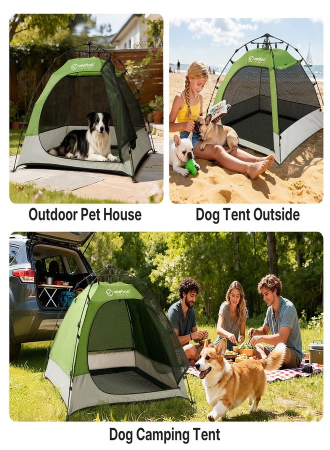 Veehoo Pop Up Dog Tent House for Indoor Outdoor, Portable & Waterproof Dog Canopy Shelter with Cool Mesh, Foldable Automatic Pet Tent for Dogs with Camping Mat and Bag for Large & Extra Large Dogs - Image 3