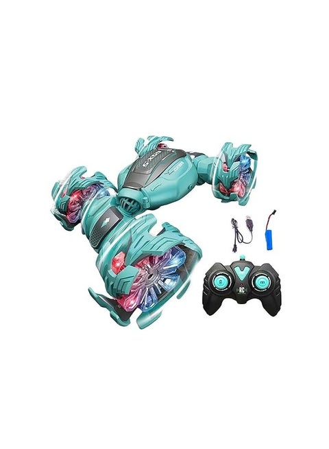 360° Rotating Remote Control Stunt Car – Double-Sided Off-Road RC Vehicle with LED Lights & Music – Shockproof & Waterproof for Kids 3+ 🌀🚗🎮