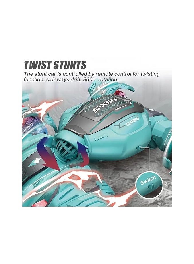 360° Rotating Remote Control Stunt Car – Double-Sided Off-Road RC Vehicle with LED Lights & Music – Shockproof & Waterproof for Kids 3+ 🌀🚗🎮