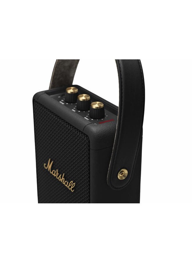Marshall Stockwell II Portable Bluetooth Speaker, Black and Brass  - Image 4