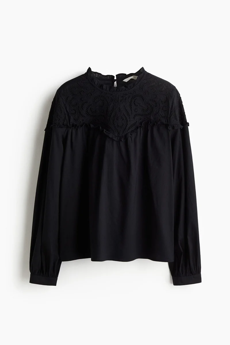 H&M Broderie anglaise-detail blouse