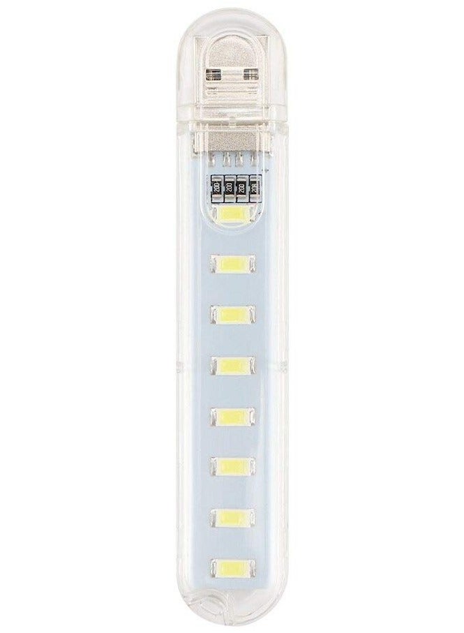 SOLDOUT USB Gadgets Mini USB LED Light For Book Lights 8 LEDs SMD For PC Laptops Notebook Mobile Power Charger Reading Bulb (Cool White) - Image 1