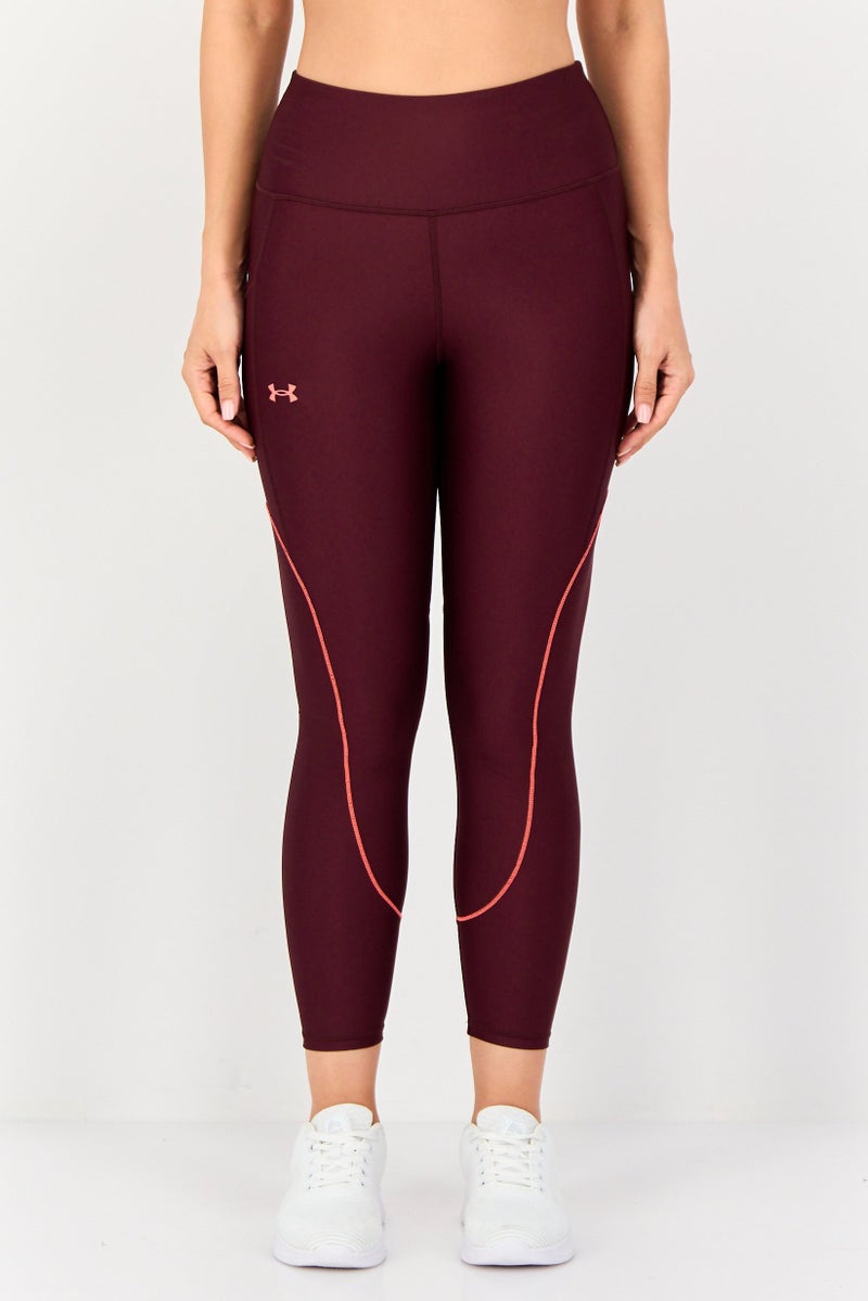 UNDER ARMOUR Women Sportswear Fit High Rise Training Leggings, Maroon - Image 1