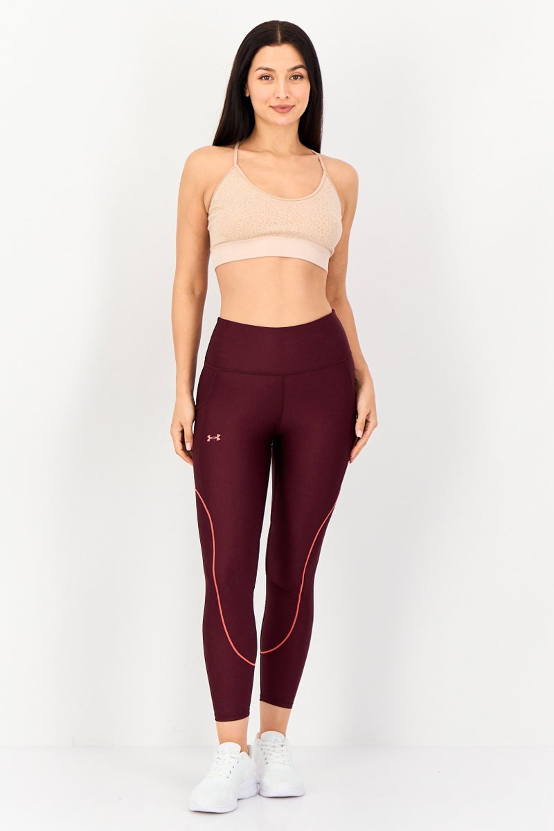 UNDER ARMOUR Women Sportswear Fit High Rise Training Leggings, Maroon - Image 4