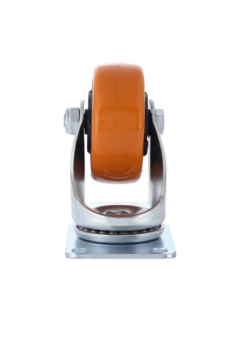 BMB tools 2-Piece 100mm Orange PVC Medium Duty Caster Double Ball Bearing - Swivel - Plate - Image 4