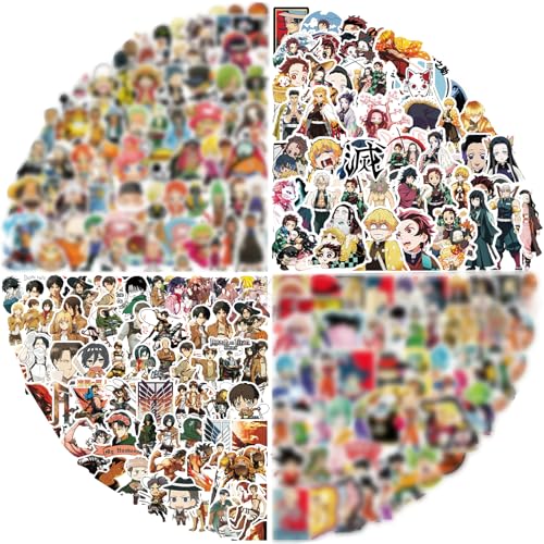 Arme Anime Stickers Mixed Pack,300Pcs Mixed with Classic Anime Theme Sticker Pack,Vinyl Waterproof Stickers and Decals for Bottles, Laptops, Skateboards and Notebooks, Stickers for Adults&Kids&Teens - Image 1
