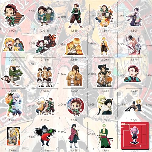 Arme Anime Stickers Mixed Pack,300Pcs Mixed with Classic Anime Theme Sticker Pack,Vinyl Waterproof Stickers and Decals for Bottles, Laptops, Skateboards and Notebooks, Stickers for Adults&Kids&Teens - Image 2