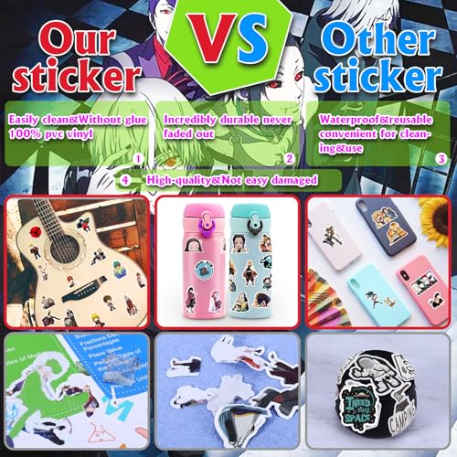 Arme Anime Stickers Mixed Pack,300Pcs Mixed with Classic Anime Theme Sticker Pack,Vinyl Waterproof Stickers and Decals for Bottles, Laptops, Skateboards and Notebooks, Stickers for Adults&Kids&Teens - Image 3